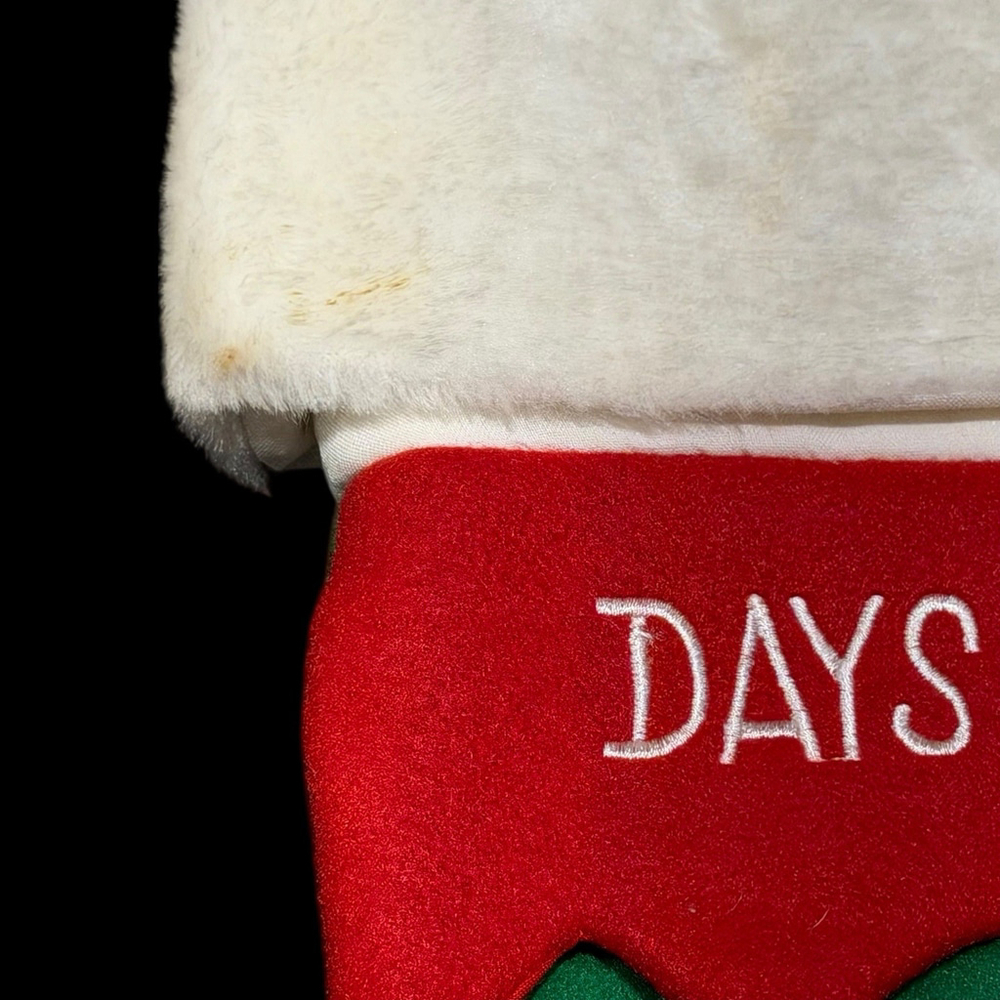 Christmas Advent Calendar Stocking 24 Day Countdown w/ Pockets & Jingle Bell - Picture 8 of 16